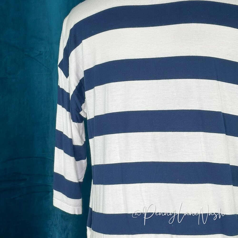 Banana Republic Striped Relaxed Pocket Tee XS Navy/White - Picture 10 of 10